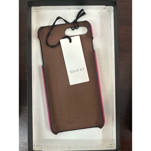 Authentic Gucci Leather Logo Phone Case w/ Tags IPhone 8 Plus Phone Case - Picture 5 of 9